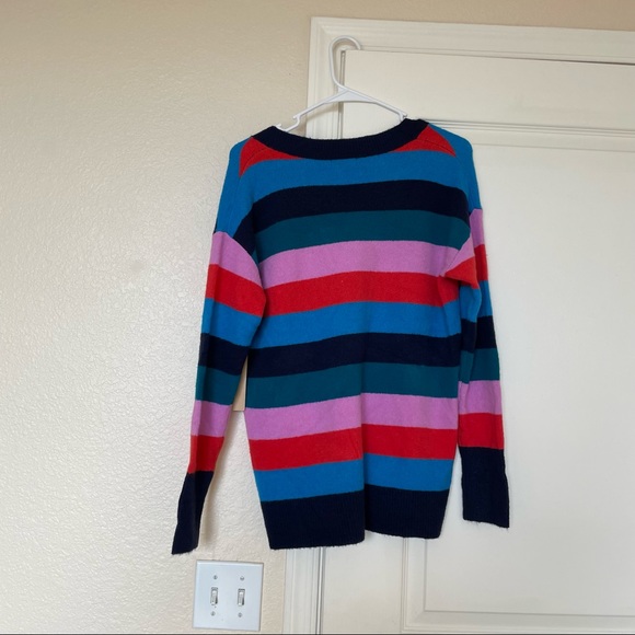 (NWT) Halogen Striped V neck Sweater - Picture 6 of 6